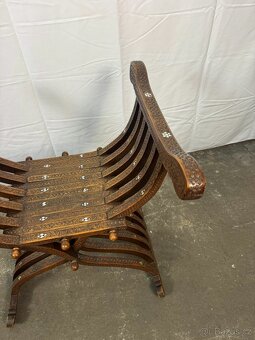 Starožitné křeslo Savonarola (127026) - 5