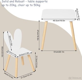 Nový dětský set, stoleček a 2 židle - 5