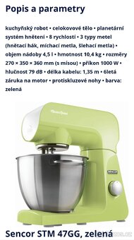 Kuchyňský robot Sencor - 5