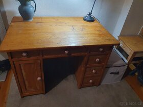 Starožitný psací stůl masiv dřevo starý pracovní - 5
