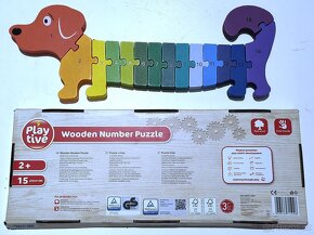 PUZZLE PEJSEK EDUKATIVNÍ SKLÁDAČKA ČÍSLA A BARVY - 5