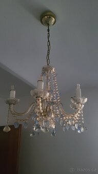 Starožitný Skleněný křišťálový lustr - 5