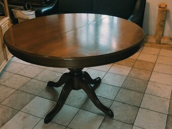 Kulatý rozkládací jídelní stůl z masivu -  120cm - 5