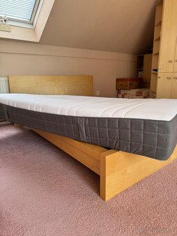 IKEA postel 140x200 + matrace 22cm tloušťka + rošty lamelové - 5