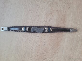 Nový pánský i Unisex kožený náramek značkový diesel hnědý - 5
