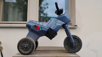 Dětské odrážedlo motorka, modré, plně funkční - 5