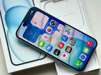 iPhone 15 Blue BATERIE 100% TOP - 5