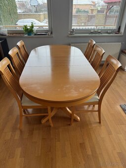 Set rozkladaci jidelní stůl a 6 židlí - 5