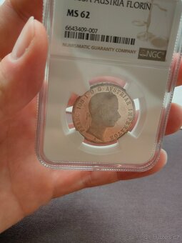 1 zlatník 1865 A Františka Josefa I., zrcadlový lesk - 5