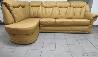 Kožená rohová sedací souprava - TOP STAV, jak NOVÁ - 5