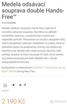 Odsávačka Medela Swing Maxi Double + nástavce Hands Free - 5