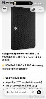 Kompaktní externí HDD 2TB - 5