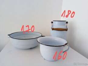 Staré, modrošedé, smaltované nádobí - 5