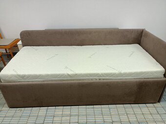 Postel USTOHAL 80x200 s úložným prostorem a matrací ŘEŠETO - 5