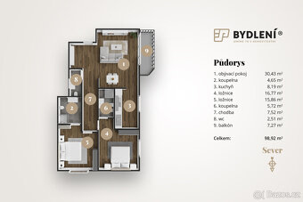 Prodej bytu 3+kk – 101,04 m², 4. NP, Teplice – Šanov 1 (Rezi - 5