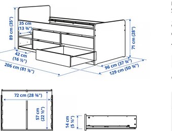 Postel studentská/dětská s praktickým úložným prostorem - 5