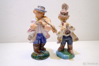 Houslista + Klarinetista - 2 x stará soška  - 5