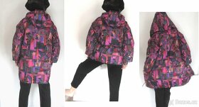 Vintage 80s teplá zimní bunda s barevným vzorem - 5