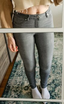 Dámské šedé skinny džíny, velikost S - 5