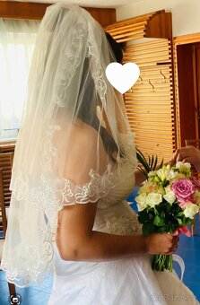 🌸Krásné ♡♡♡ svatební šaty s bohatou nařasenou sukní - 5