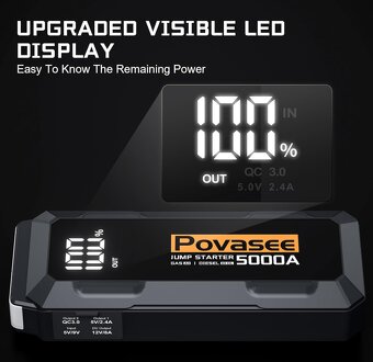 Startovací adaptér Povasee A40 pro autobaterii 5000A, 12V - 5