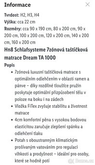 7 zónové taštičkové matrace - 5