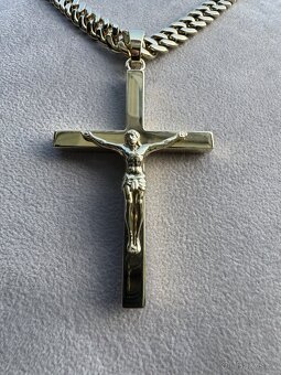 Zlatý řetěz s křížem 157.5G 68cm - PLNY ZLATO - CUBAN CHAIN - 5