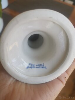 2 ručně malované porcelánové svícny - 5