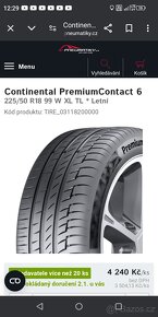 225/50 R18 XL Nové Continental letní - 5