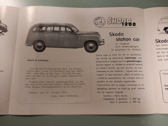 Škoda 1200 - dobový prospekt ve švédštině - 5