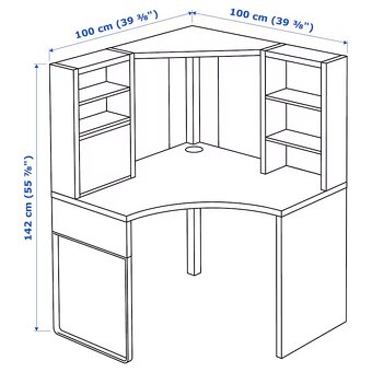2x kancelářské stoly + 2x zásuvkový díl + policový díl IKEA - 5