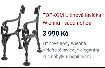 Zahradní lavička litinová - 5