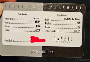 Prsten zlatý s diamantem Danfil - 5