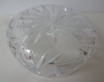 Starožitná skleněná mísa - broušené křišťálové sklo - 5