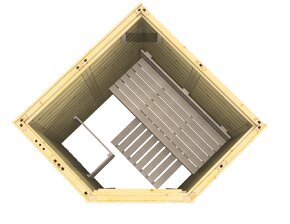 Interiérová panelová sauna s rohovými dveřmi - 5