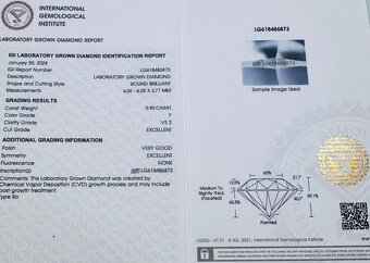 ZLATÉ NÁUŠNICE S IGI DIAMANTY - BRILIANTY 2x0,90ct. F/VS2 - 5