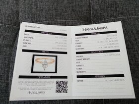 14K prsten s diamantem 0,97ct - Harr & Jacobs - certifikát - 5