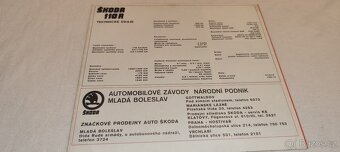 ŠKODA 110R Coupé rozkládací prospekt Š110 R - 5