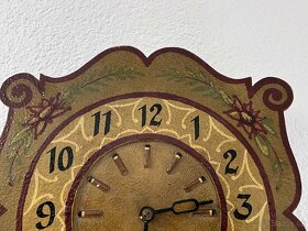 Staré selské malované dřevěné hodiny - 5