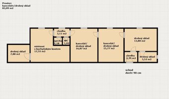 Pronájem kancelářských nebo skladových prostor 83 m2, Praha - 5