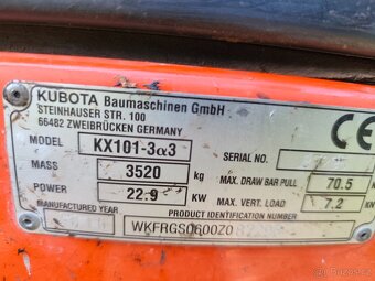 pásový bagr KUBOTA KX 101 3&3 - 5