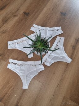 Nové dámské bílé sexy sportovní kalhotky í tanga vel S - M - 5