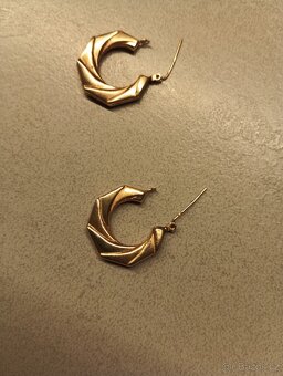 Zlaté náušnice kruhy + zlatý řetízek - 5