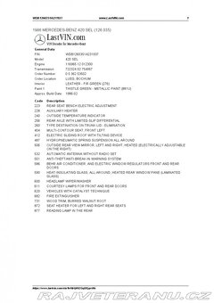 Mercedes-Benz W126 420 SEL evropská verze s historií 114 tkm - 5