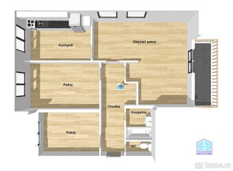 Byt 3+1+B Měčín, Sadová ulice (okr. Klatovy), ev.č. H56-3/25 - 5