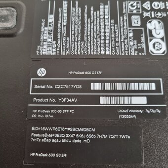 HP ProDesk 600 G3 SFF, i5-7500, 8GB, 256GB SSD, W11 PRO - 5
