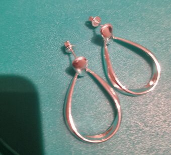 Nové dámské stříbrné náušnice oválné ovály 925 duté - 5