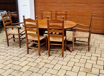 Masivní jídelní set, stůl z masivu - 5