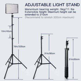 Profesionální LED foto/video světelná regulovatelná souprava - 5