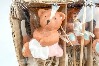 12ks/ medvídek keramika , zápich / 1krabice - 5